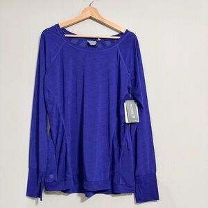 NEW Athleta Kettlebella Athletic Long Sleeve Purple Blue Top